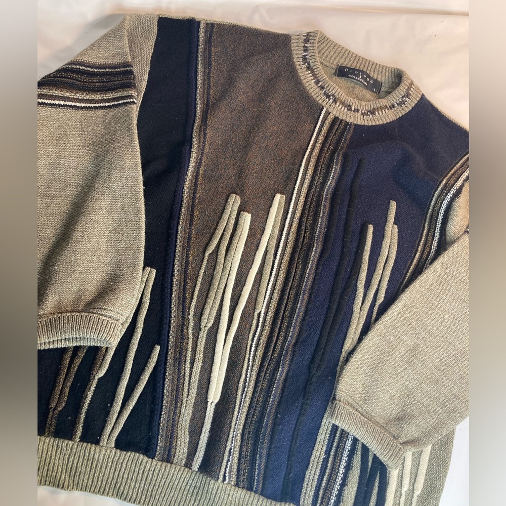 Vintage Protege Coogi Style Knit Sweater Textured Men’s L